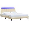 vidaXL Bedframe zonder matras "Hanko" stof cr&egrave;mekleurig 160x200 cm