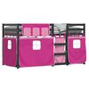 vidaXL Stapelbed met gordijnen 90x190 cm grenenhout roze