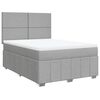 vidaXL Boxspring met matras stof lichtgrijs 160x200 cm