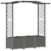 vidaXL Verhoogd Bed met Trellis en Dak Lichtgrijs 164 x 40 x 138 cm PP