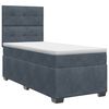 vidaXL Boxspringbed met matras Donkergrijs 90 x 190 cm Fluweel