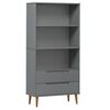vidaXL Boekenkast MOLDE 85x35x170,5 cm massief grenenhout grijs