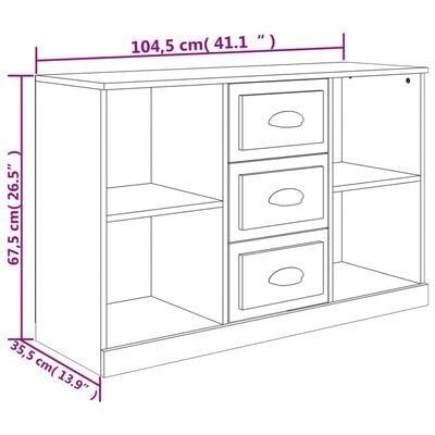 vidaXL Dressoir 104,5x35,5x67,5 cm bewerkt hout betongrijs