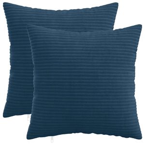 vidaXL Kussensloop 2 pcs HEERLEN Marineblauw 30 x 30 cm corduroy