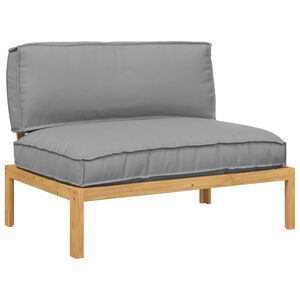 vidaXL Bankstel met kussen Grijs 120 x 92 x 69 cm Massief Acaciahout