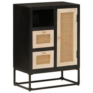 vidaXL Dressoir 55x30x76 cm massief mangohout en ijzer zwart