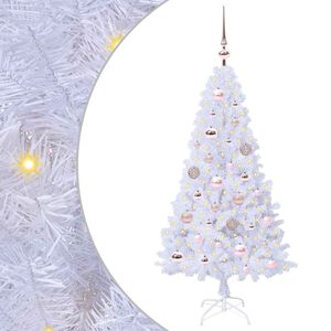 vidaXL Kunstkerstboom Wit 120 cm PVC en staal
