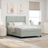 vidaXL LED Boxspring Bed met Matras Lichtgrijs 140 x 200 cm Fluweel