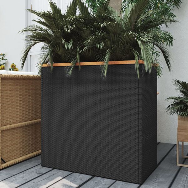 vidaXL Plantenbak 80x40x80 cm poly rattan zwart