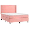 vidaXL Boxspring met matras fluweel roze 140x190 cm