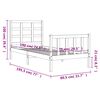 vidaXL Bedframe met hoofdbord massief hout wit