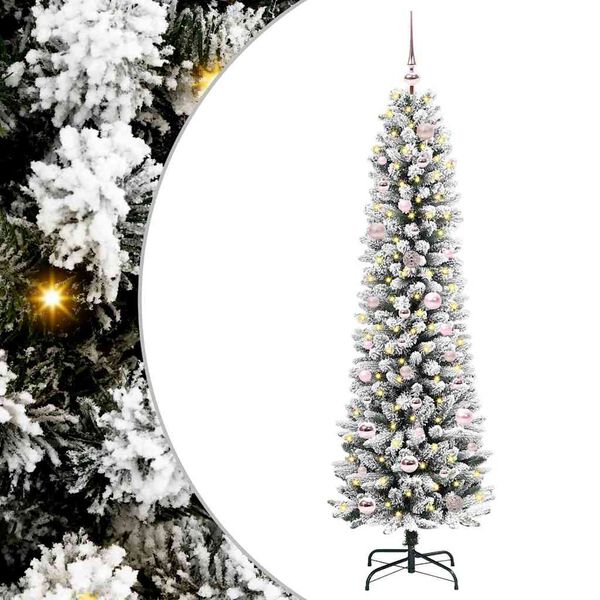 vidaXL Kunstkerstboom met 150 LED Wit 150 cm PVC en Metaal en Plastic