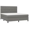 vidaXL Boxspring met matras en LED stof donkergrijs 160x200 cm