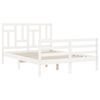 vidaXL Bedframe met hoofdbord massief hout wit