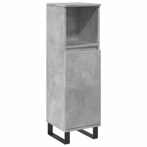 vidaXL Badkamerkast 30x30x100 cm bewerkt hout betongrijs