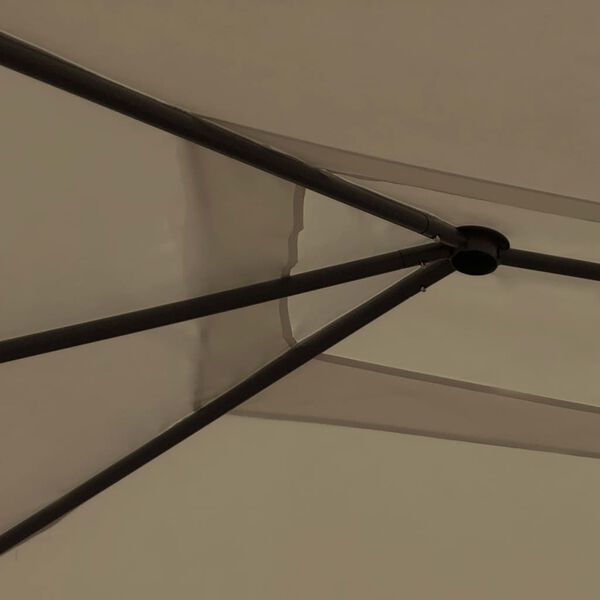 vidaXL Prieel met paalhoezen 160 g/m² 3x4x2,6 m taupe