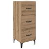 vidaXL Dressoir Artisan Eiken 34,5 x 34 x 90 cm Bewerkt hout