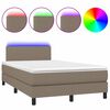 vidaXL Boxspring met matras en LED stof taupe 120x200 cm