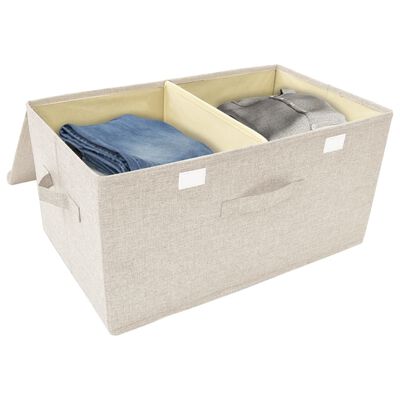 vidaXL Opbergbox 50x30x25 cm stof crèmekleurig