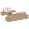 vidaXL Tuin Sofa Set 6 st Beige en Cr&egrave;me poly rattan