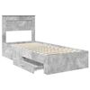 vidaXL Bedframe met hoofdeinde Beton Grijs 90 x 190 cm Bewerkt hout