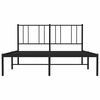 vidaXL Bedframe met hoofdbord metaal zwart 135x190 cm