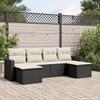 vidaXL 6-delige Loungeset met kussens poly rattan zwart