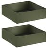 vidaXL Plantenbak 2 st Olijfgroen 100 x 100 x 30 cm Koudgewalst staal