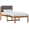 vidaXL Bedframe met gestoffeerd hoofdbord Naturel en lichtgrijs
