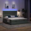 vidaXL Ottoman bed met matrassen en LED's 180x200cm stof donkergrijs