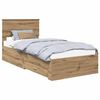 vidaXL Bedframe met hoofdeinde Artisan Eiken 90 x 200 cm Bewerkt hout