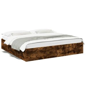 vidaXL Bedframe bewerkt hout gerookt eikenkleurig 200x200 cm