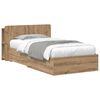 vidaXL Bedframe met opslag Artisanaal eiken 90 x 190 cm Bewerkt hout