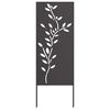 vidaXL Tuin Privacy Screen Bloemen Zwart 50 x 140 cm Koudgewalst staal