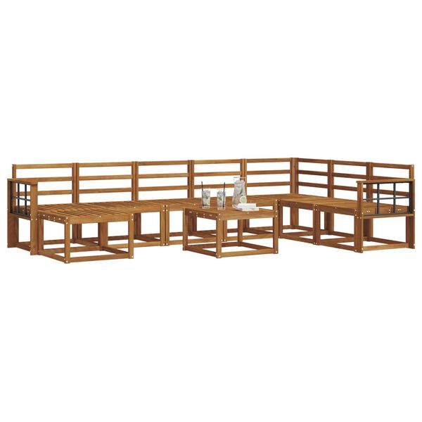 vidaXL Buiten bankenset 9 pcs Naturel Massief Acaciahout