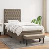 vidaXL Boxspring met matras stof taupe 90x200 cm