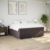 vidaXL Boxspring met matras stof donkerbruin 180x200 cm