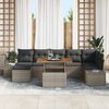 vidaXL Tuin Sofa Set met opslag 8 pcs Grijs Poly riet