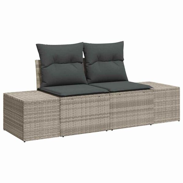 vidaXL Tuin Sofa Set met kussen 5 pcs Licht Grijs en Donker Grijs