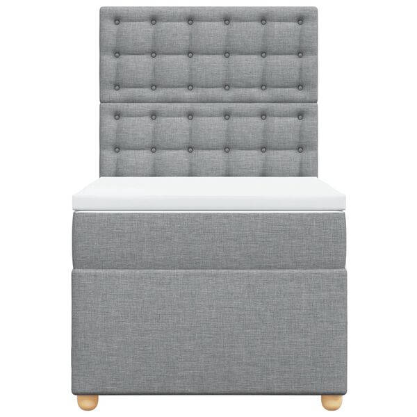vidaXL Boxspring met matras stof lichtgrijs 90x200 cm