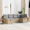vidaXL Tuin Sofa Set met kussen met opslag 6 pcs Poly riet