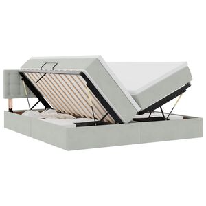 vidaXL LED Opslagbed met Matras Lichtgrijs 180 x 200 cm Fluweel