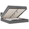 vidaXL Bed poef met matras en LED's 180x200 cm stof donkergrijs