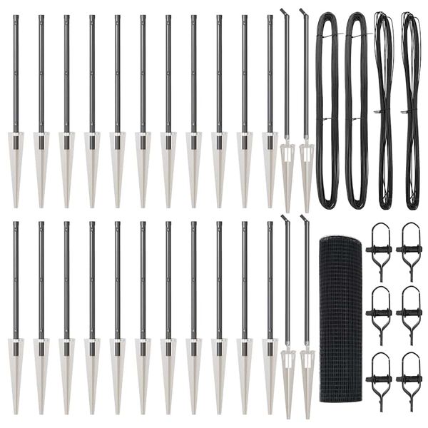 vidaXL Afrasteringspaal Grijs 50 x 0,6 m (16 x 16 mm gaas)