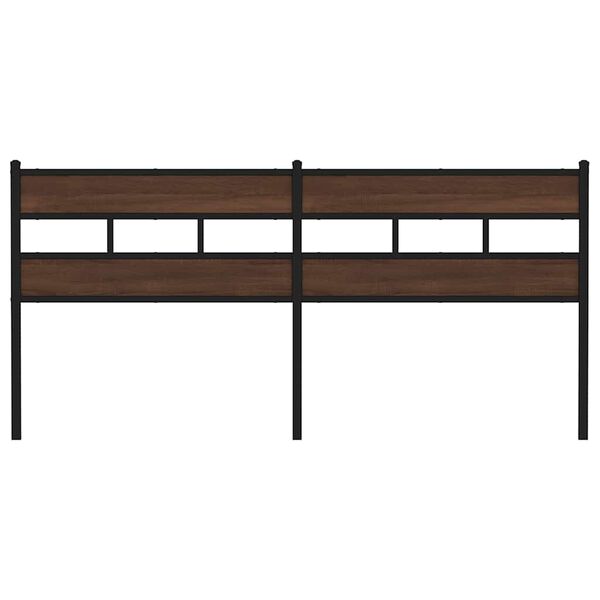vidaXL Vervangend hoofdbord 200 cm bewerkt hout en staal bruin eikenkleurig