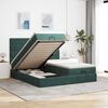 vidaXL Ottoman bed met matrassen en LED's 200x200cm fluweel