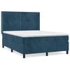 vidaXL Boxspring met matras fluweel donkerblauw 140x200 cm