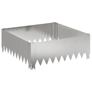 vidaXL Gazonrand 60 x 60 x 20 cm Staal Zilverkleurig
