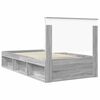vidaXL Bedframe Grijs Sonoma 100 x 200 cm Massief grenenhout