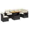 vidaXL 7-delige Loungeset met kussens poly rattan zwart